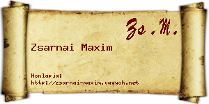 Zsarnai Maxim névjegykártya